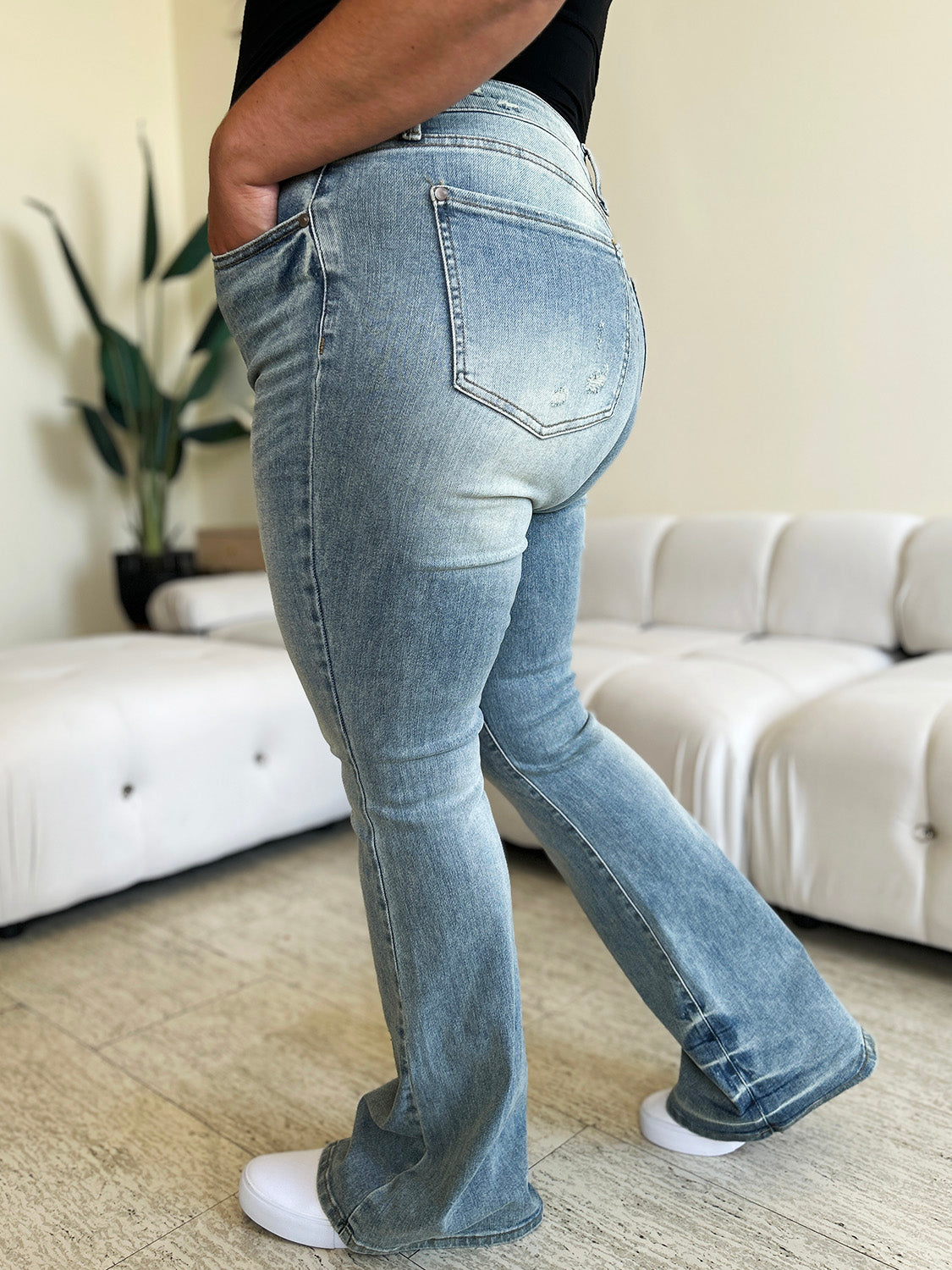 Judy Blue Full Size Mid Rise Flare Jeans - Classique Collection