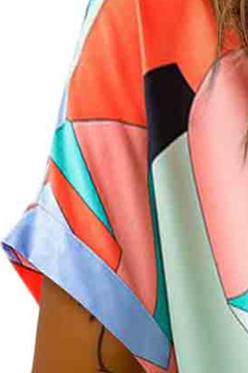 Printed V-Neck Short Sleeve Blouse - Classique Collection