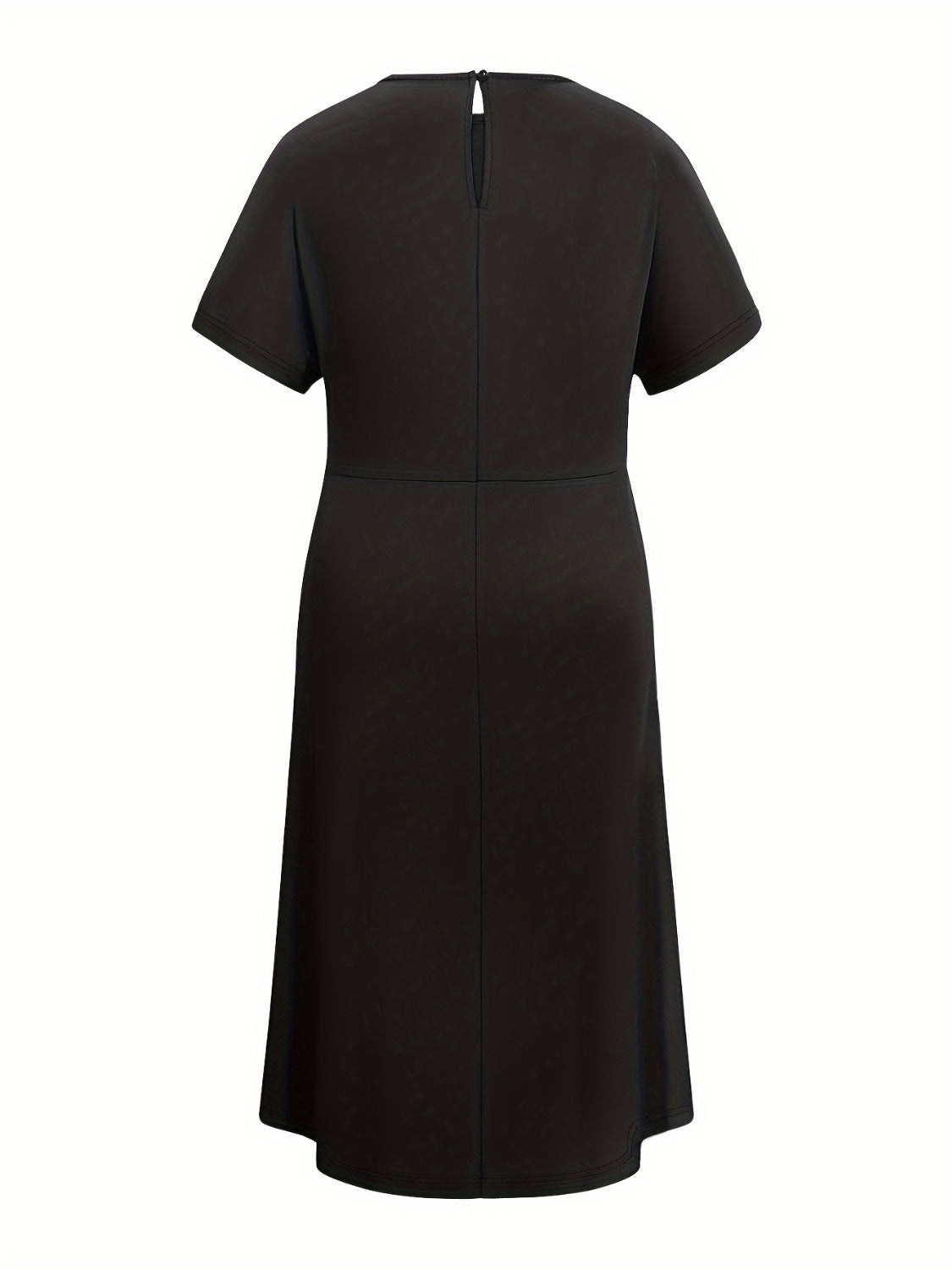 Round Neck Short Sleeve Midi Dress - Classique Collection