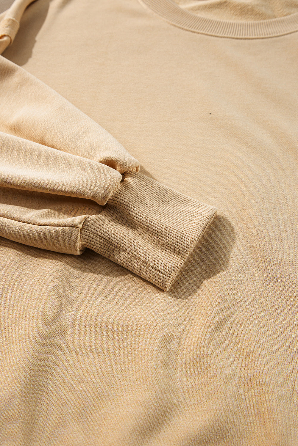 Side Slit Round Neck Long Sleeve Sweatshirt - Classique Collection