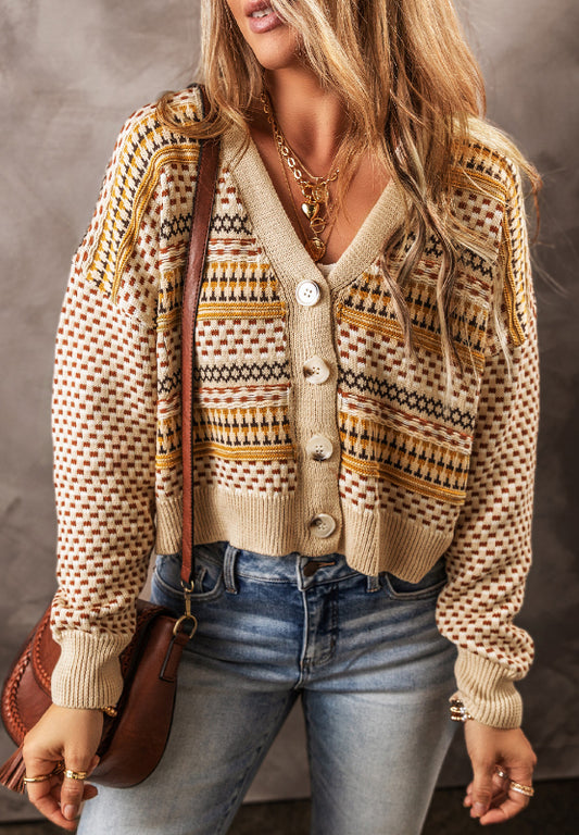 Button Down Long Sleeve Cardigan - ClassiQ