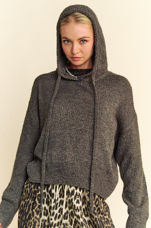 Davi & Dani Drop Shoulder Long Sleeve Hooded Sweater - Classique Collection