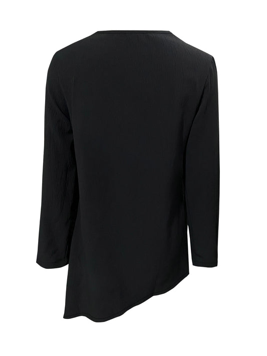 Asymmetrical Neck Long Sleeve Blouse - Classique Collection