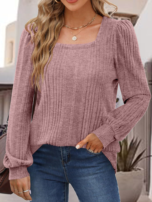 Square Neck Long Sleeve Top - Classique Collection