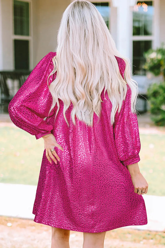 Leopard Johnny Collar Mini Dress - Classique Collection