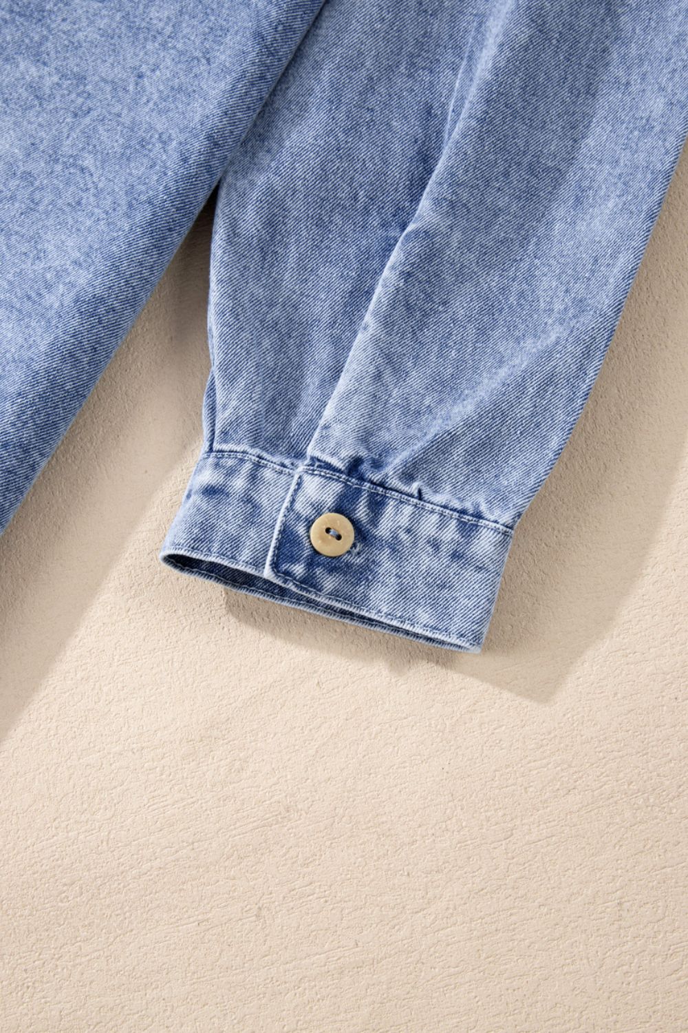 Raw Hem Button Down Long Sleeve Denim Dress - Classique Collection