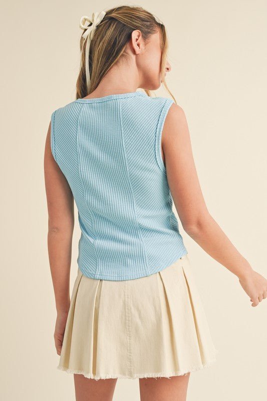 Aemi + Co Exposed Seam Ribbed Wide Strap Tank