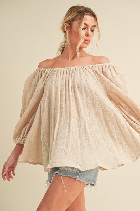 Aemi + Co Off - Shoulder Balloon Sleeve Blouse