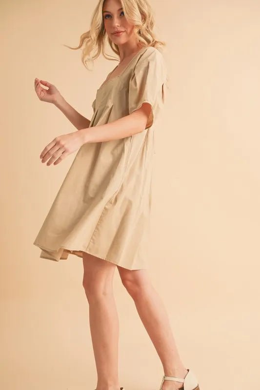 Aemi + Co Square Neck Babydoll Dress with Pockets