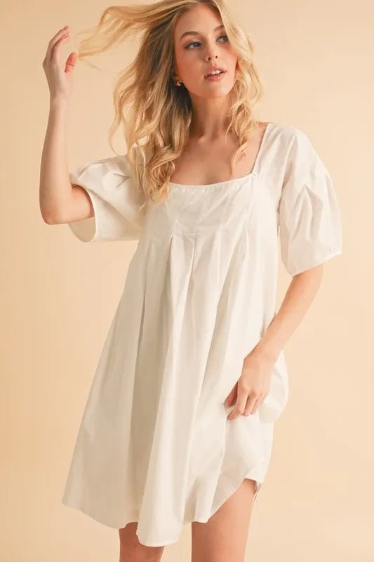 Aemi + Co Square Neck Babydoll Dress with Pockets