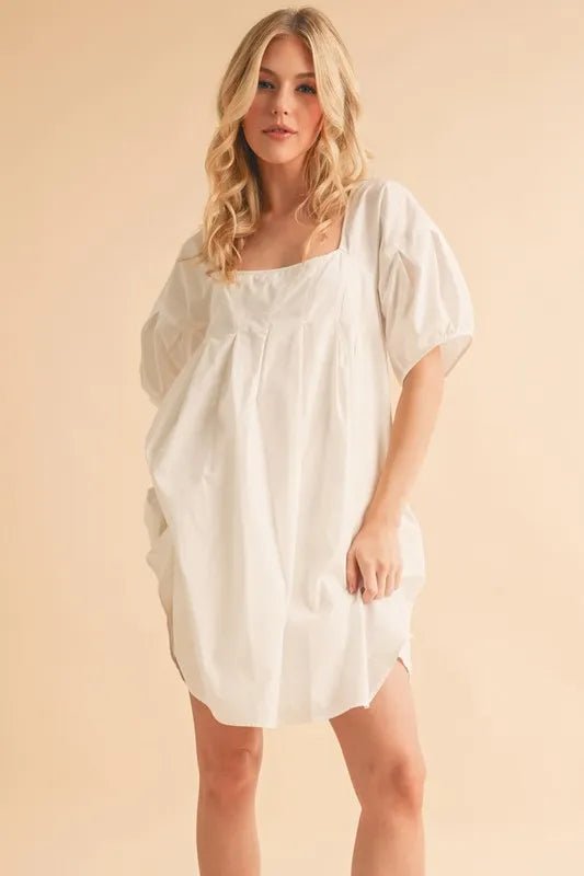 Aemi + Co Square Neck Babydoll Dress with Pockets