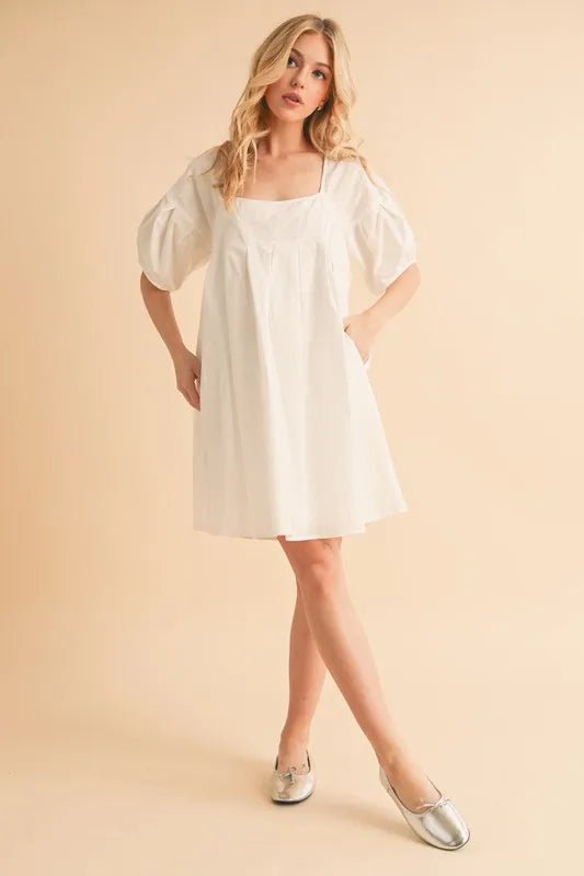 Aemi + Co Square Neck Babydoll Dress with Pockets
