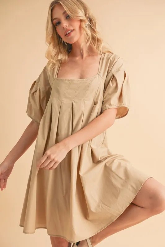 Aemi + Co Square Neck Babydoll Dress with Pockets