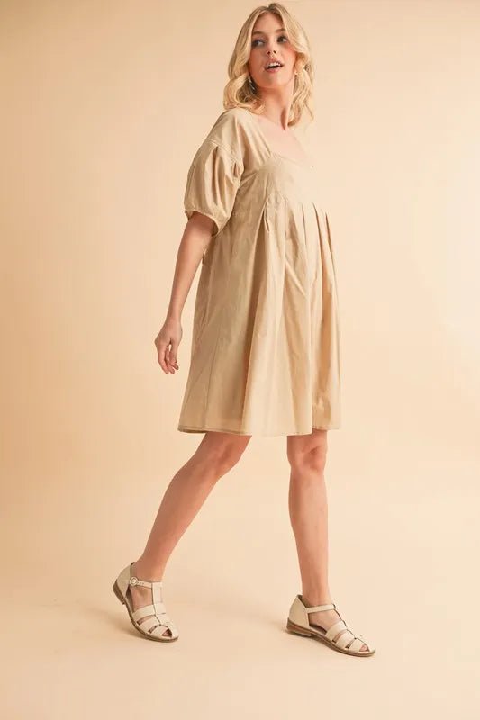 Aemi + Co Square Neck Babydoll Dress with Pockets