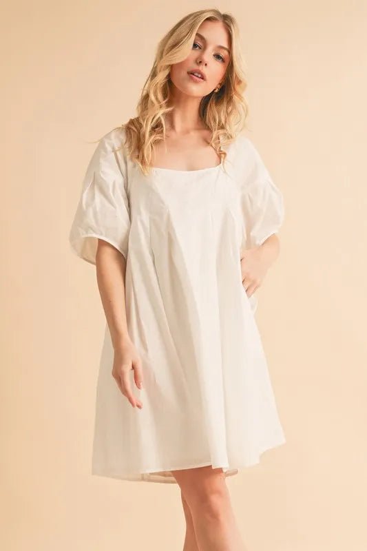 Aemi + Co Square Neck Babydoll Dress with Pockets