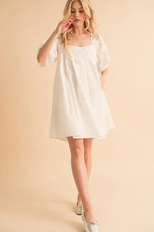 Aemi + Co Square Neck Babydoll Dress with Pockets