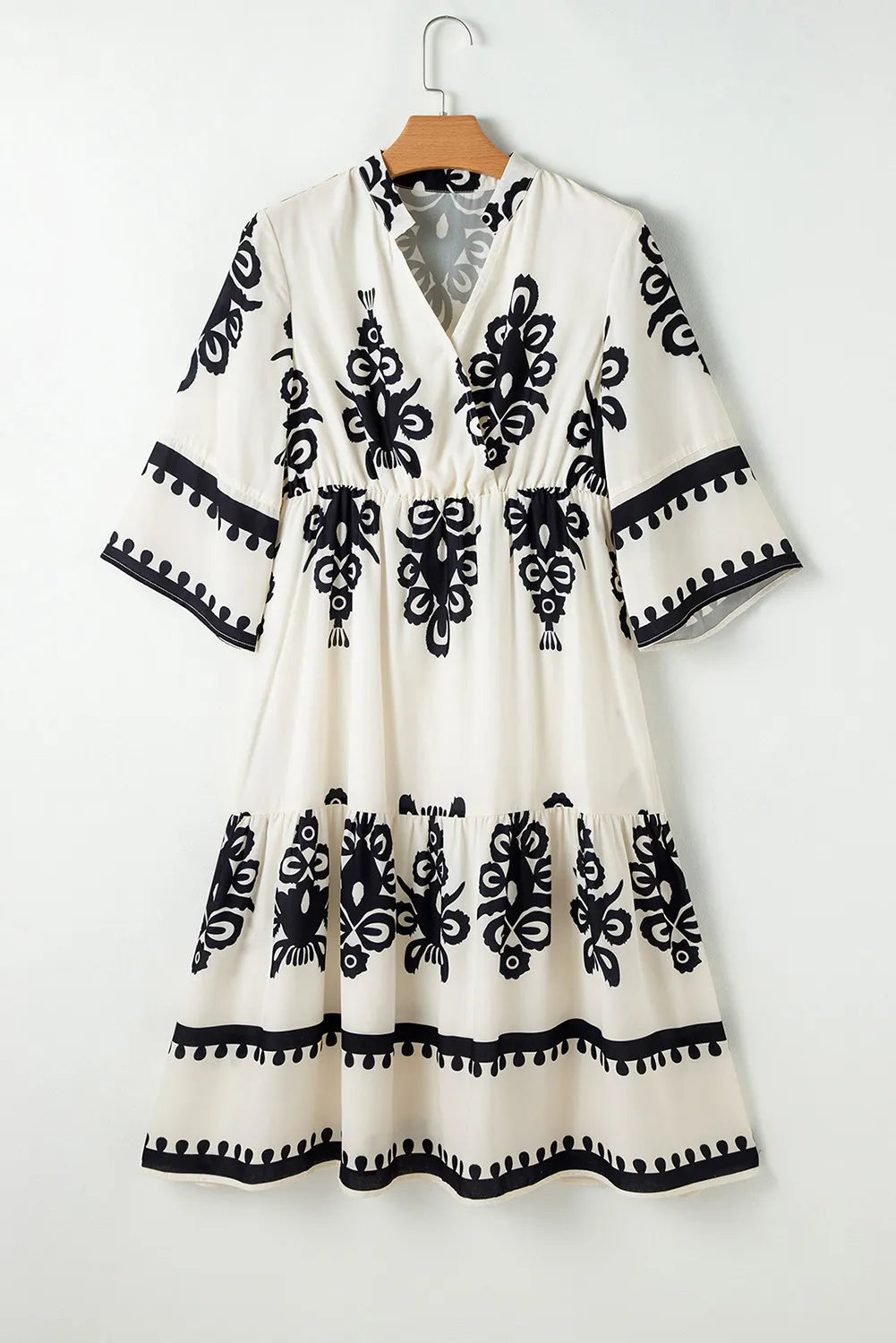 Printed Half Sleeve Knee Length Dress - Classique Collection