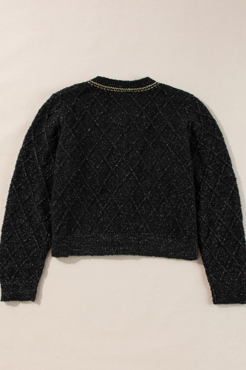 Round Neck Button Up Long Sleeve Cardigan - ClassiQ