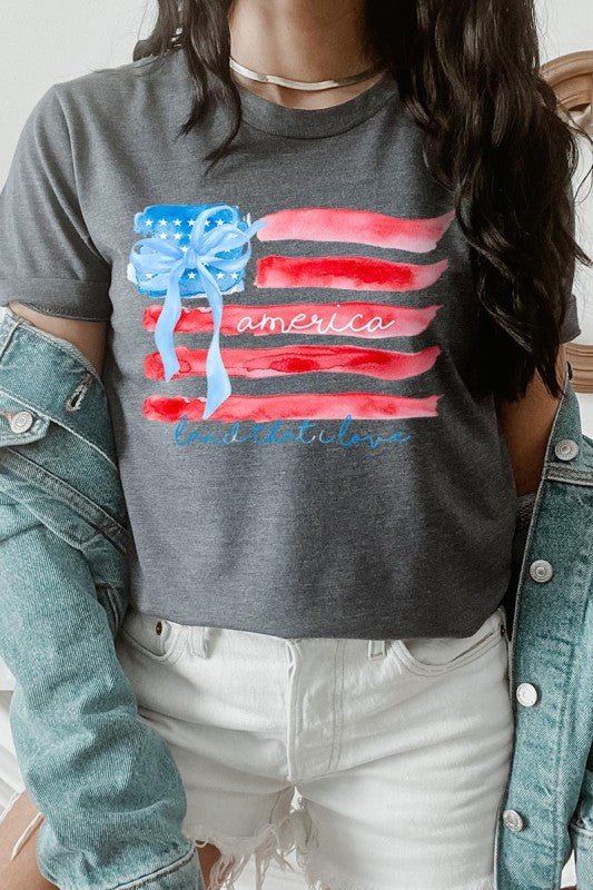 American Flag Bow Graphic Plus Tee
