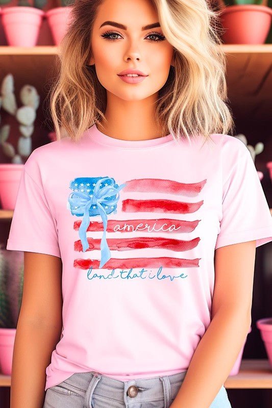 American Flag Bow Graphic Plus Tee