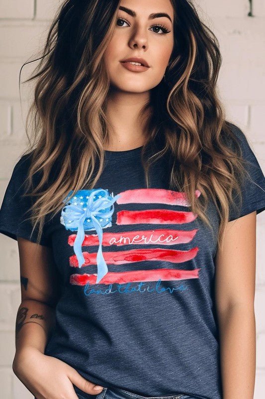 American Flag Bow Graphic Plus Tee