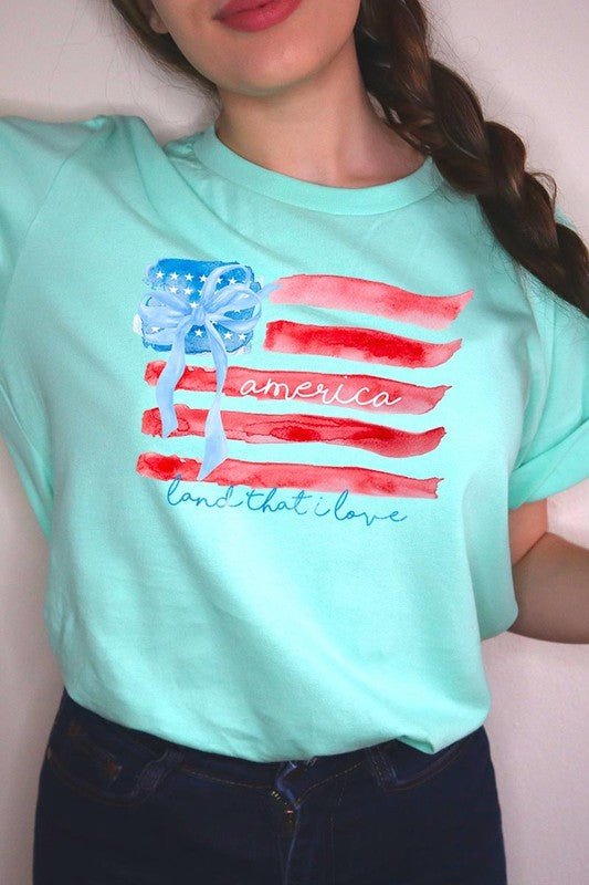 American Flag Bow Graphic Plus Tee