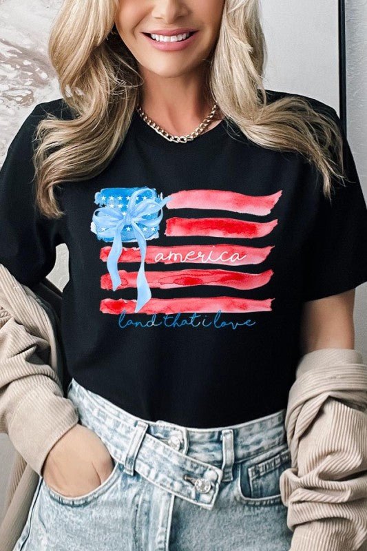 American Flag Bow Graphic Plus Tee