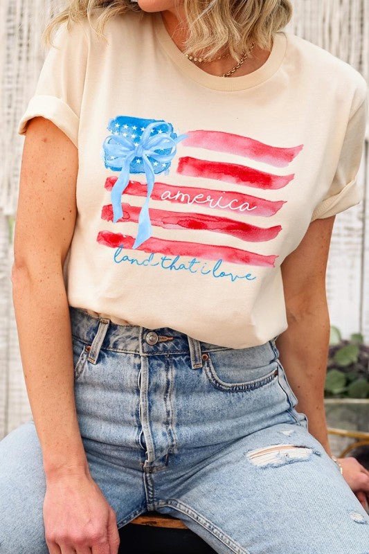 American Flag Bow Graphic Plus Tee