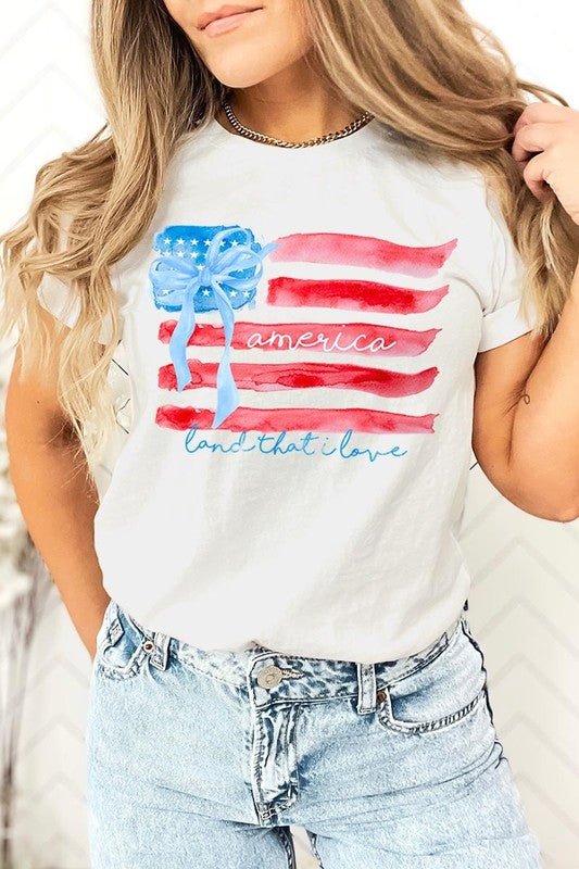 American Flag Bow Graphic Plus Tee