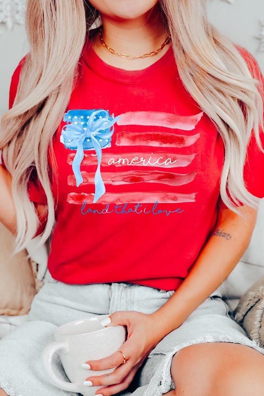 American Flag Bow Graphic Plus Tee