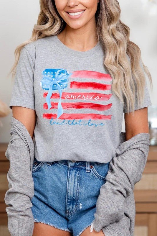 American Flag Bow Graphic Plus Tee