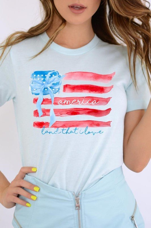 American Flag Bow Graphic Plus Tee