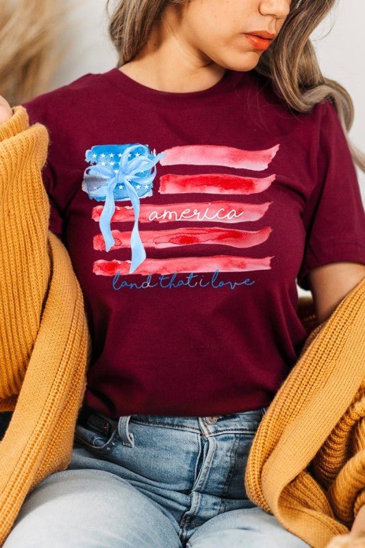 American Flag Bow Graphic Plus Tee