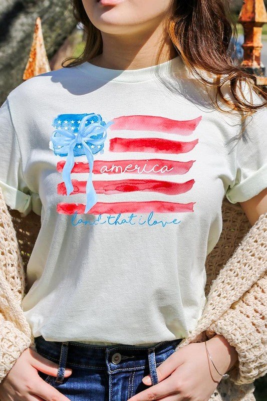 American Flag Bow Graphic Plus Tee