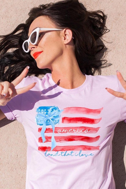 American Flag Bow Graphic Plus Tee