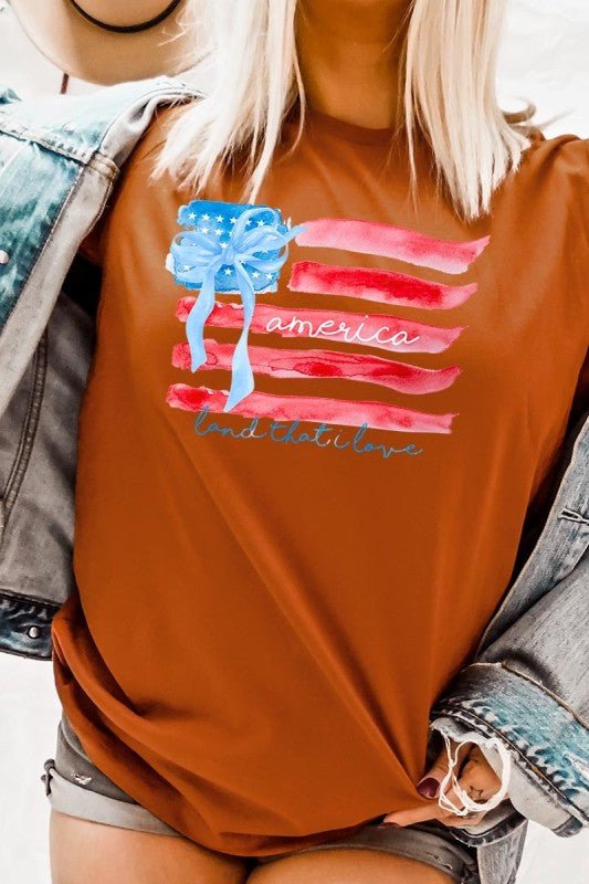 American Flag Bow Graphic Plus Tee