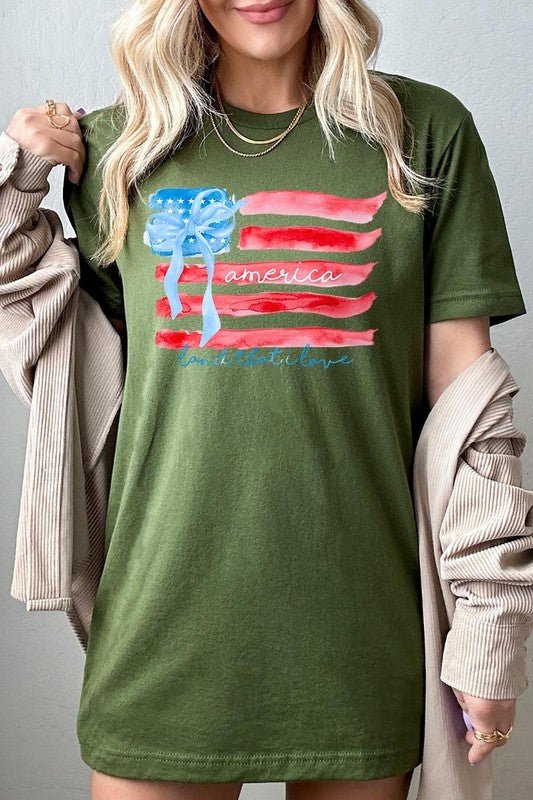 American Flag Bow Graphic Plus Tee
