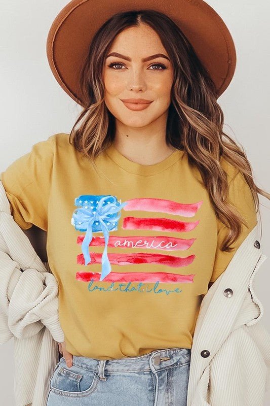American Flag Bow Graphic Plus Tee