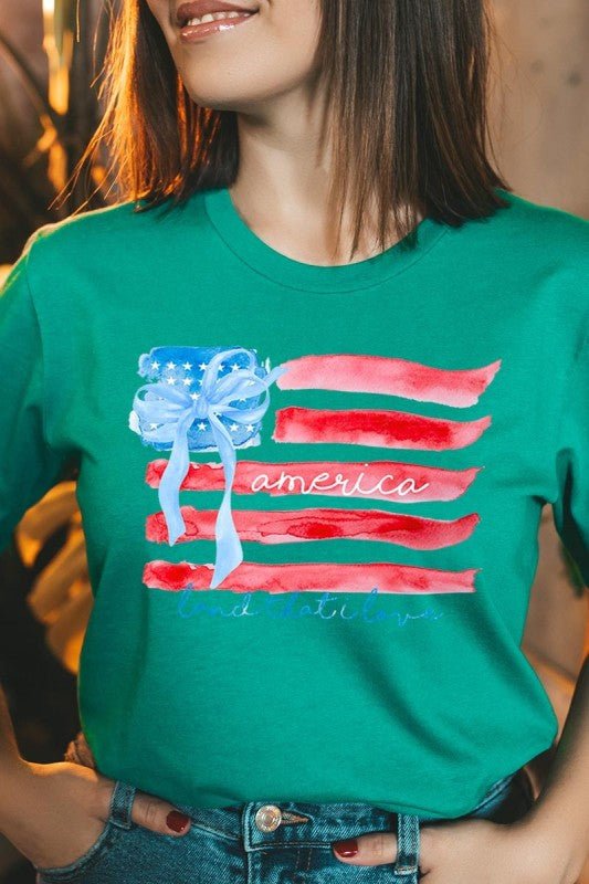American Flag Bow Graphic Plus Tee