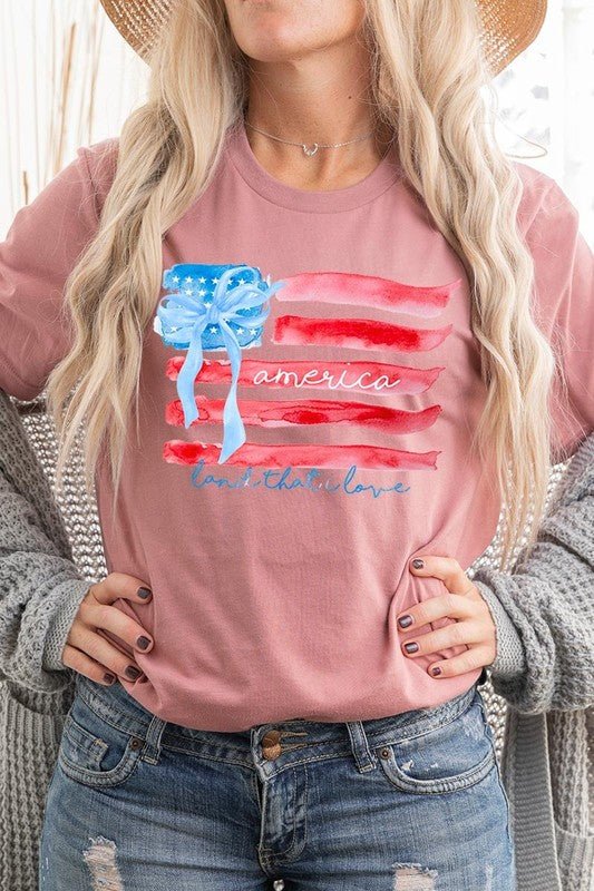 American Flag Bow Graphic Plus Tee