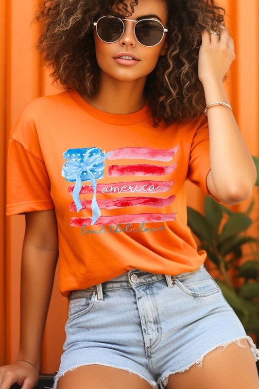 American Flag Bow Graphic Plus Tee