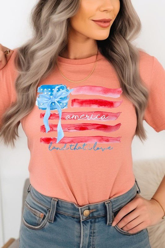 American Flag Bow Graphic Plus Tee
