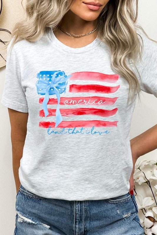 American Flag Bow Graphic Plus Tee