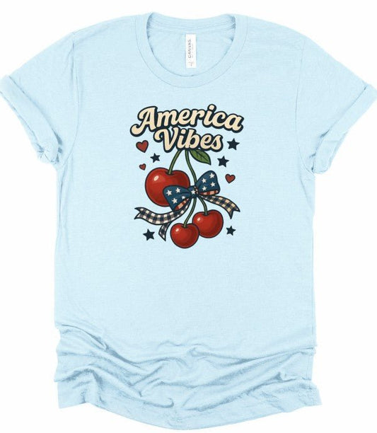 American Vibes Patriotic Graphic Boutique Top Tee