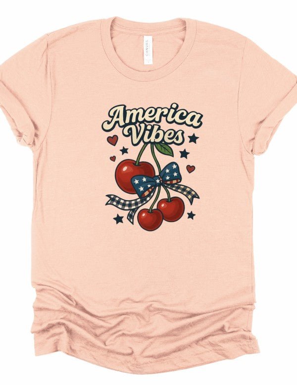 American Vibes Patriotic Graphic Boutique Top Tee