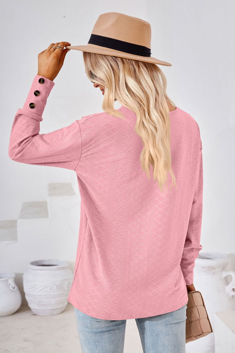 V-Neck Long Sleeve Blouse - Classique Collection