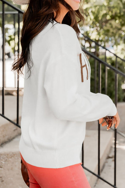 THANKFUL Round Neck Drop Shoulder Sweater - Classique Collection