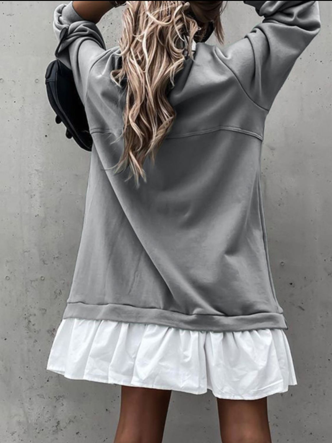 Devine Ruffle Hem Long Sleeve Mini Dress - Classique Collection