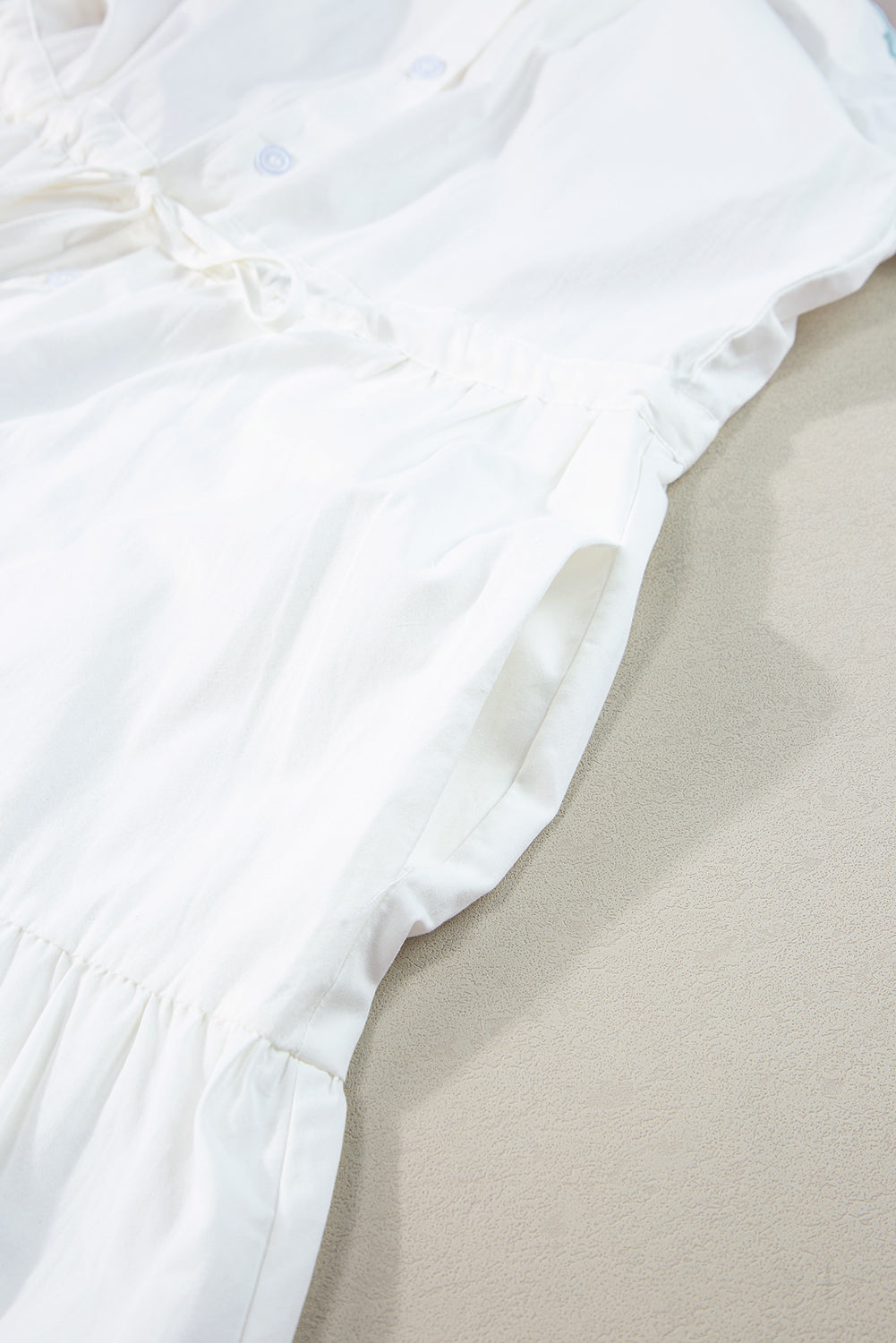 Contrast Trim Button Up Short Sleeve Dress - Classique Collection