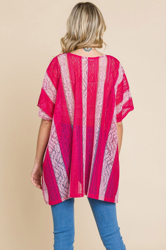 Cotton Bleu by Nu Label V Neck Drop Shoulder Oversize Top - Classique Collection